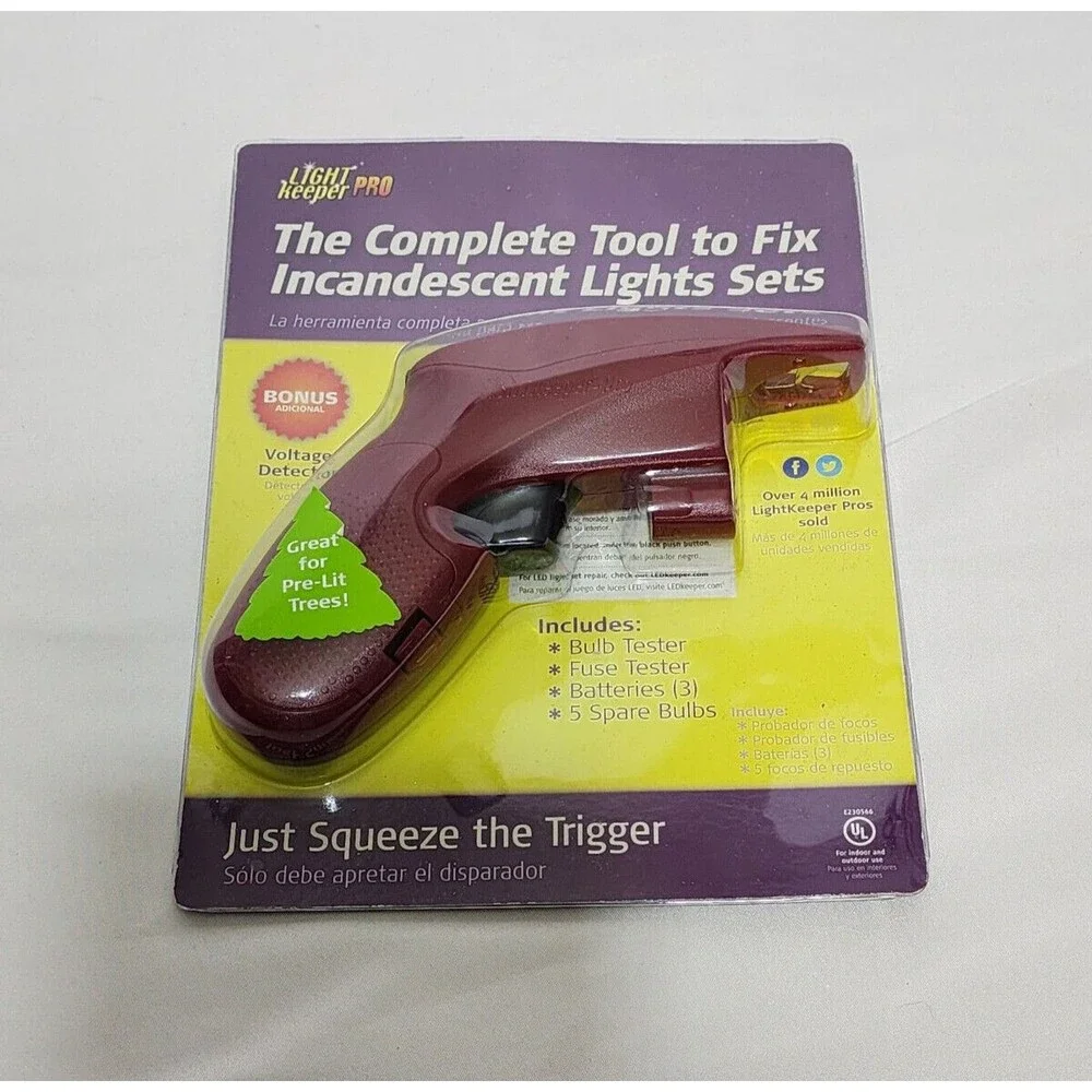 Light Keeper Pro Incandescent Light Repair Tool w/ Voltage Detector & Spare Bulb